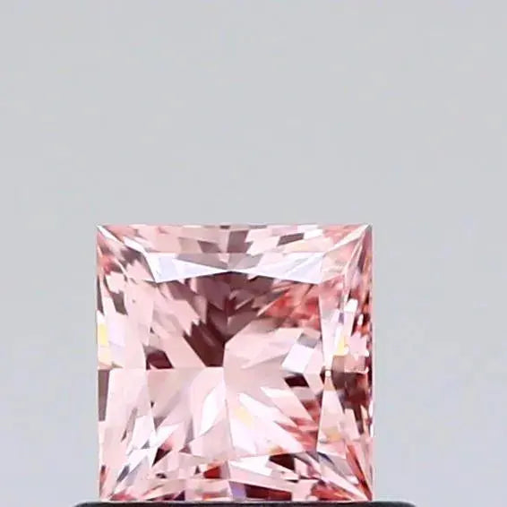 0.57ct princess lab grown diamond (colour fancy intense pink, clarity vvs2, igi certified) - ag & co jewellery