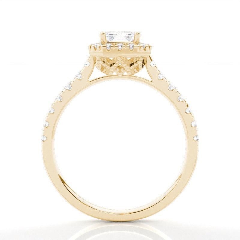 katrina - emerald halo engagement ring setting with pavé band ag & co jewellery