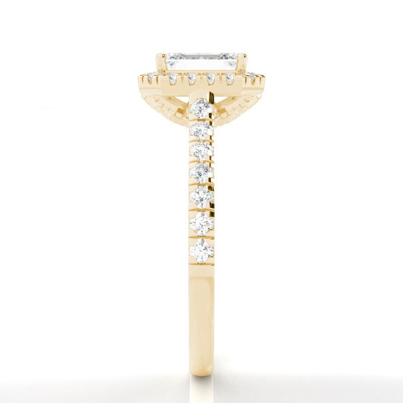 katrina - emerald halo engagement ring setting with pavé band ag & co jewellery