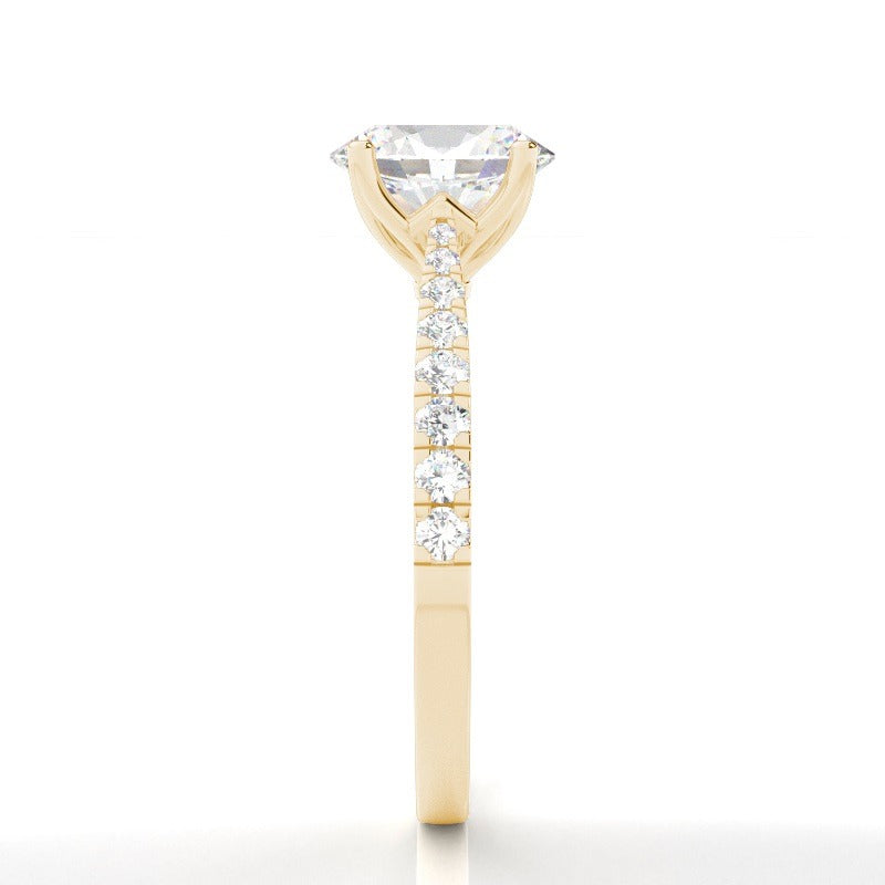 charlie - oval solitaire engagement ring with hidden halo and pavé band ag & co jewellery