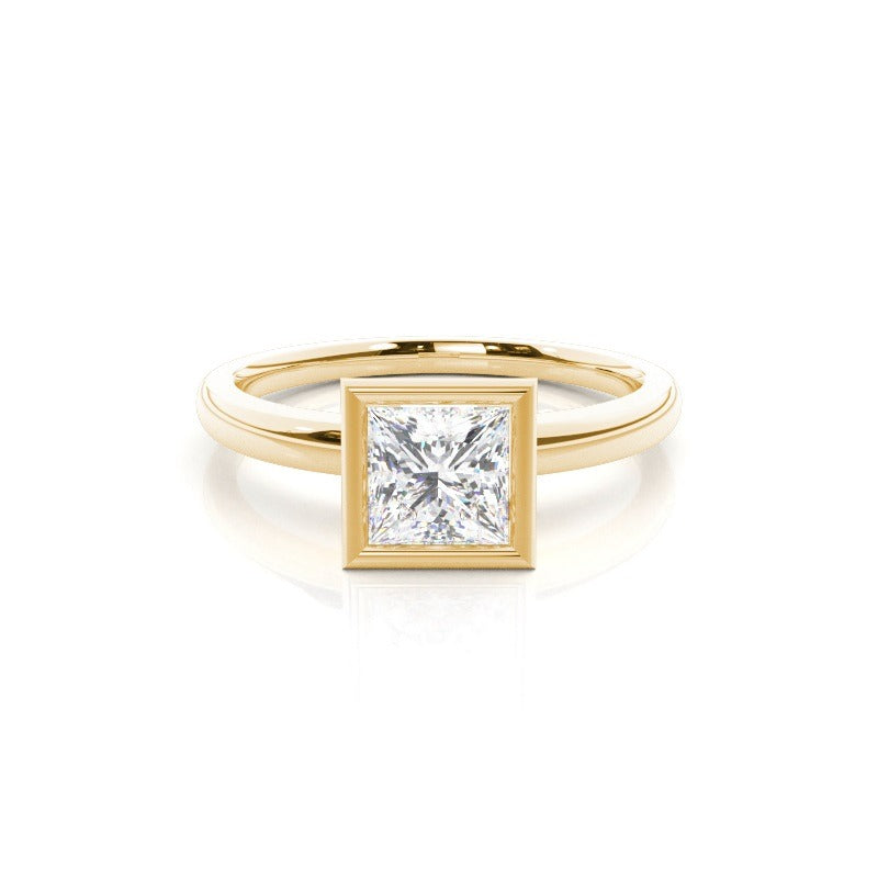 bezel princess solitaire engagement ring ag & co jewellery