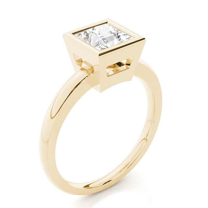 bezel princess solitaire engagement ring ag & co jewellery