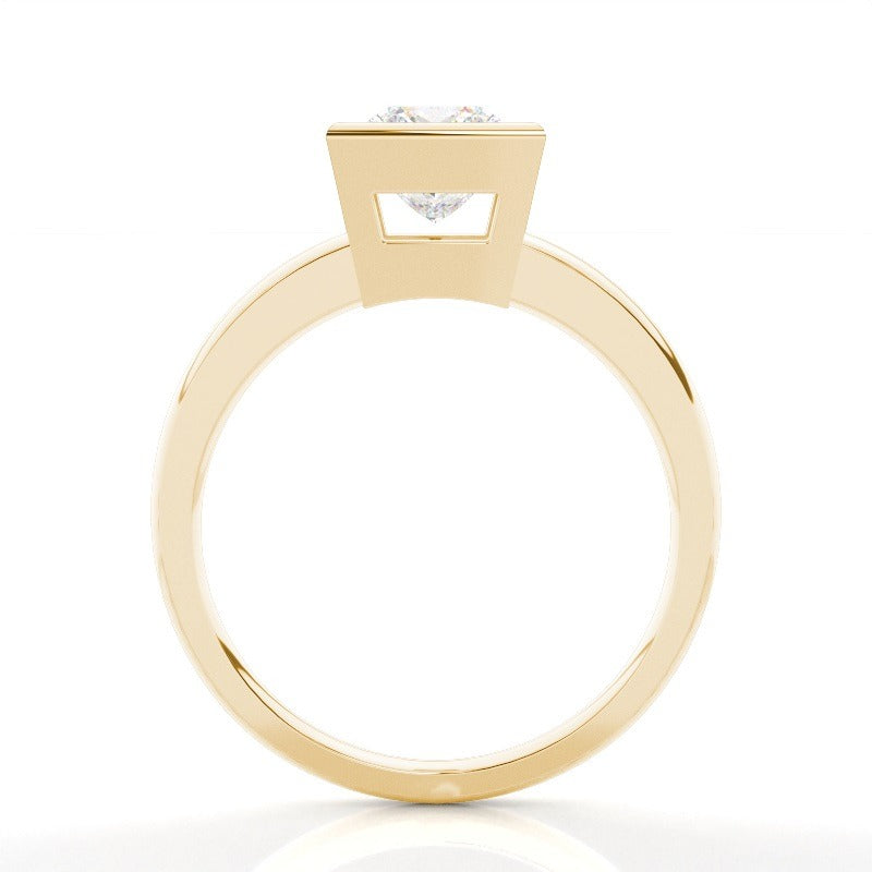 bezel princess solitaire engagement ring ag & co jewellery