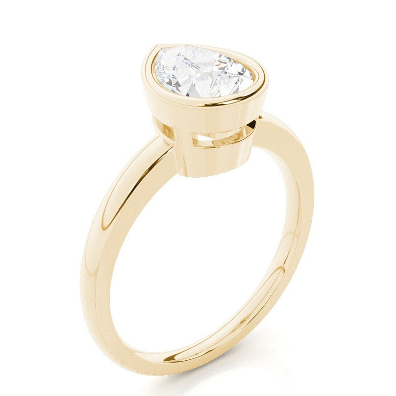 bezel pear solitaire engagement ring setting ag & co jewellery