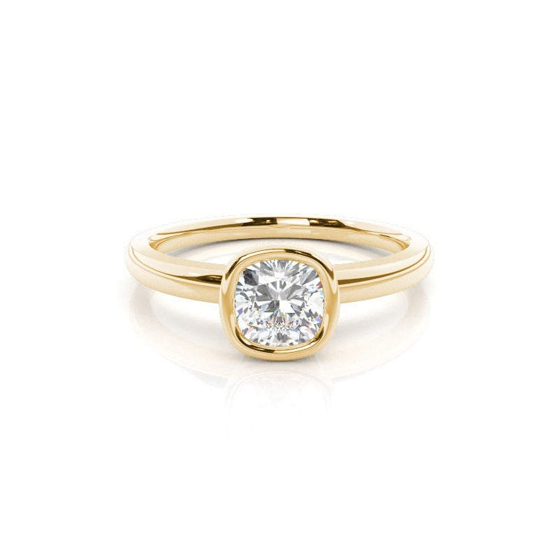 bezel cushion solitaire engagement ring ag & co jewellery