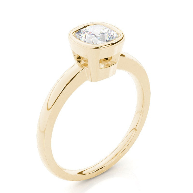 bezel cushion solitaire engagement ring ag & co jewellery