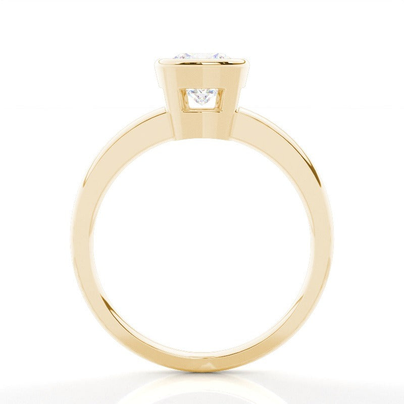 bezel cushion solitaire engagement ring ag & co jewellery