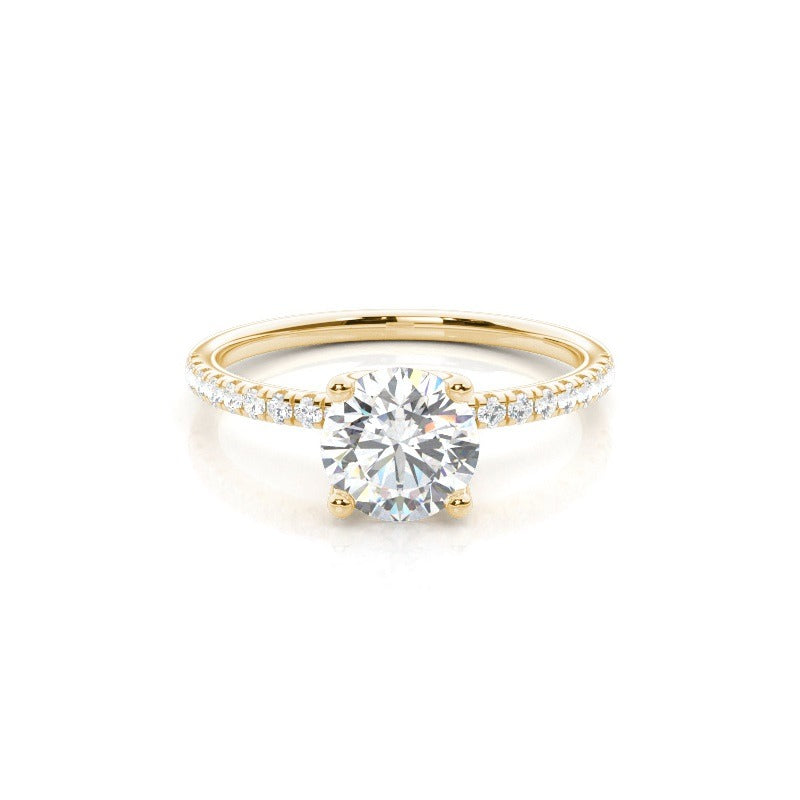 louisa - 4-claw pave engagement ring setting with hidden halo ag & co jewellery