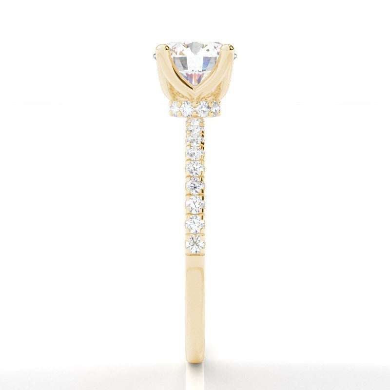 louisa - 4-claw pave engagement ring setting with hidden halo ag & co jewellery