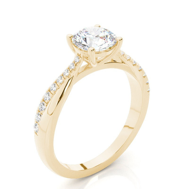 adeline - twist pave side stones engagement ring ag & co jewellery