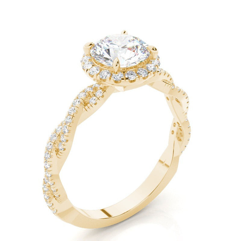 aria - twist vine halo diamond engagement ring ag & co jewellery