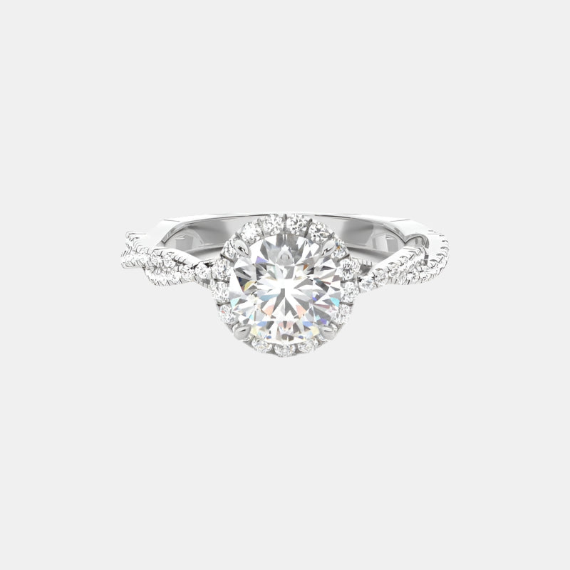 aria - twist vine halo diamond engagement ring ag & co jewellery