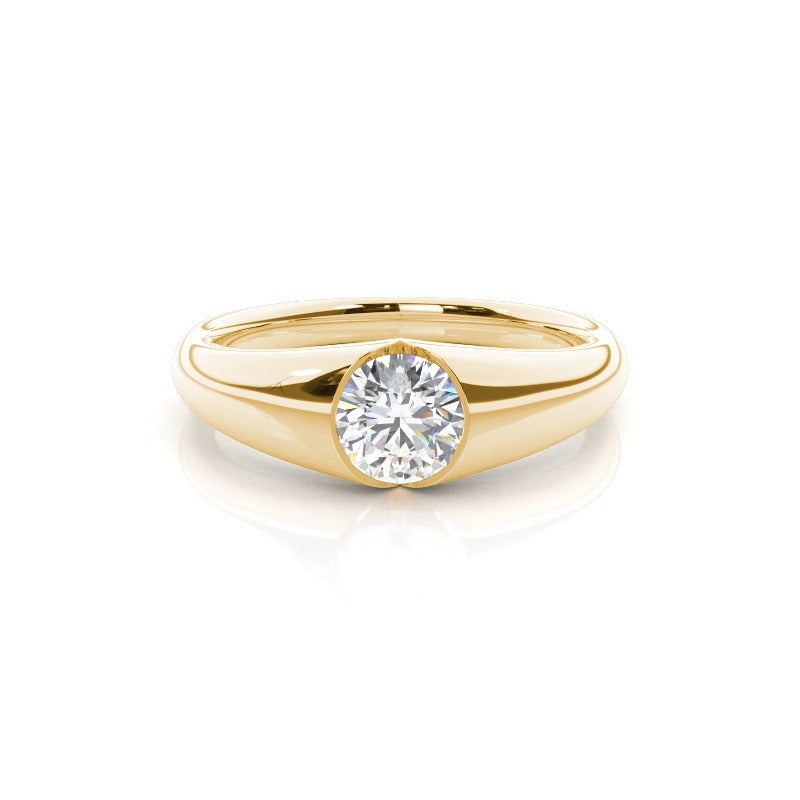 bonnie - flush set yellow gold diamond engagement ring ag & co jewellery