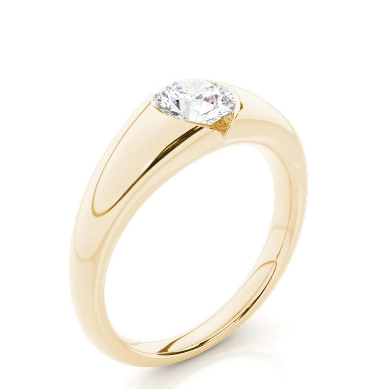 bonnie - flush set yellow gold diamond engagement ring ag & co jewellery