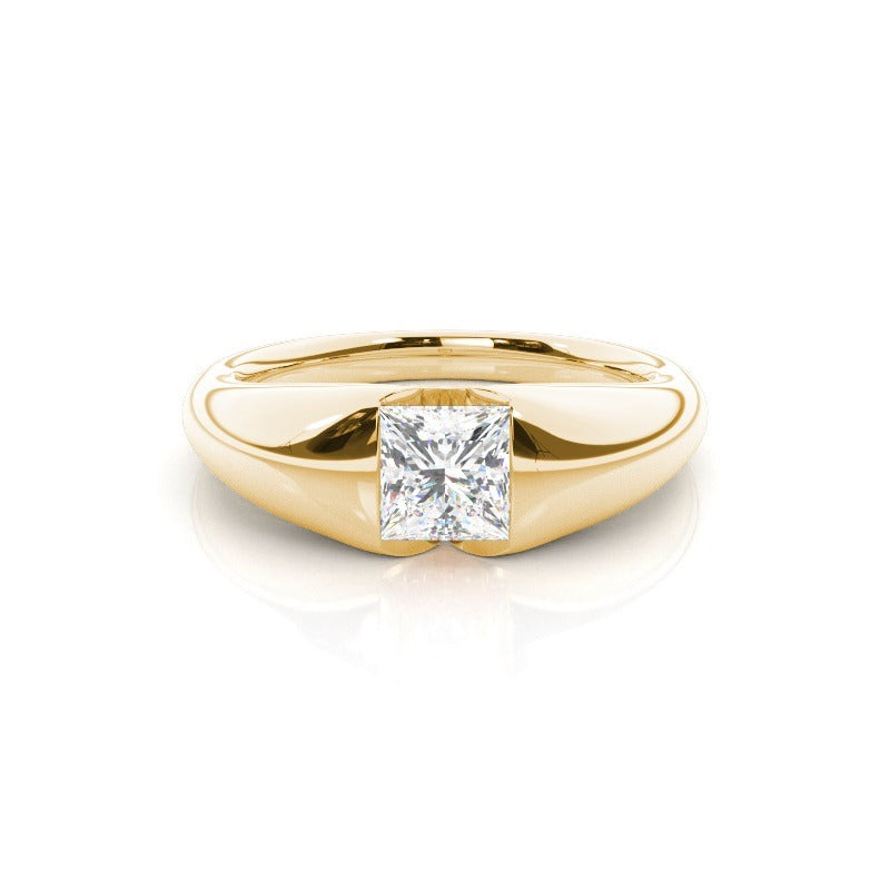 bonnie - flush set yellow gold diamond engagement ring ag & co jewellery