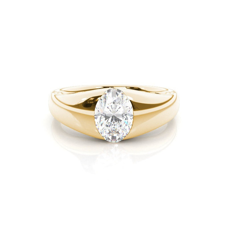 bonnie - flush set yellow gold diamond engagement ring ag & co jewellery