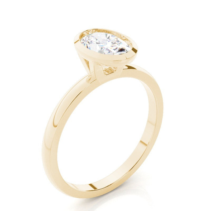 oval bezel solitaire diamond engagement ring ag & co jewellery