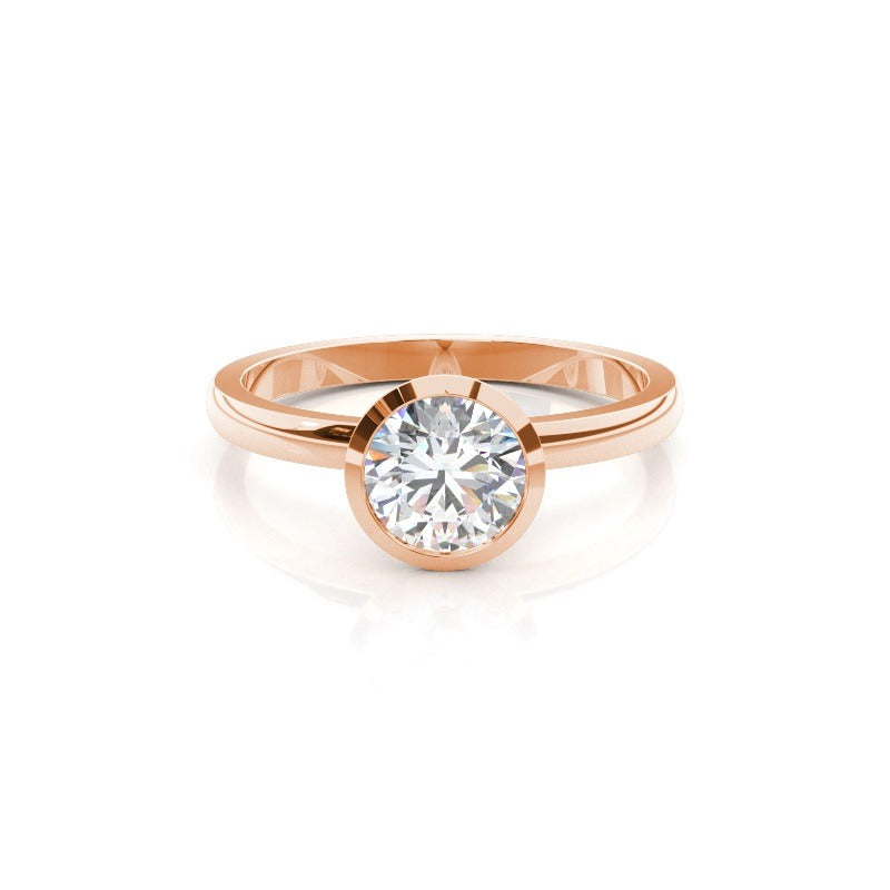 round bezel solitaire diamond engagement ring ag & co jewellery