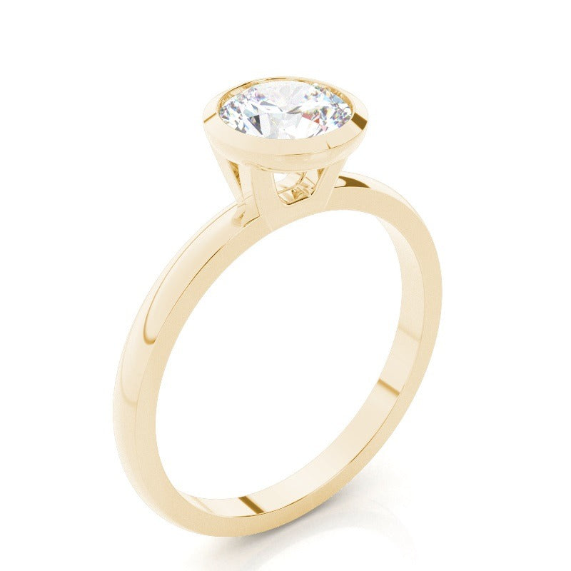 round bezel solitaire diamond engagement ring ag & co jewellery