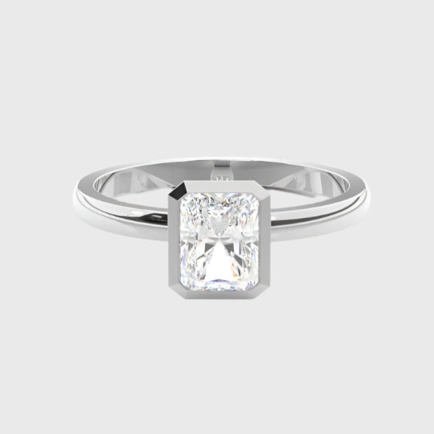 radiant bezel solitaire diamond engagement ringĀ ag & co jewellery