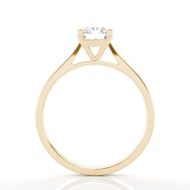 radiant solitaire lab grown diamond engagement ring 14k solid yellow gold ag & co jewellery