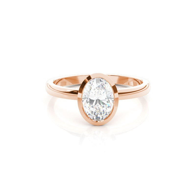 oval bezel solitaire diamond engagement ring ag & co jewellery