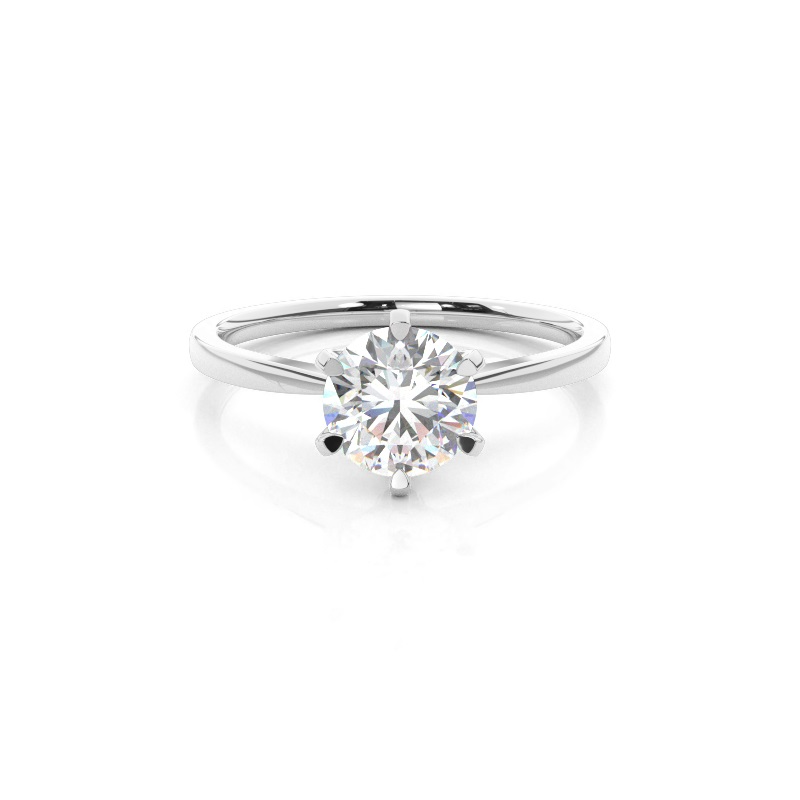 4.00 carat 6 claw round solitaire engagement ring - lab grown diamond - 14k gold ag & co jewellery