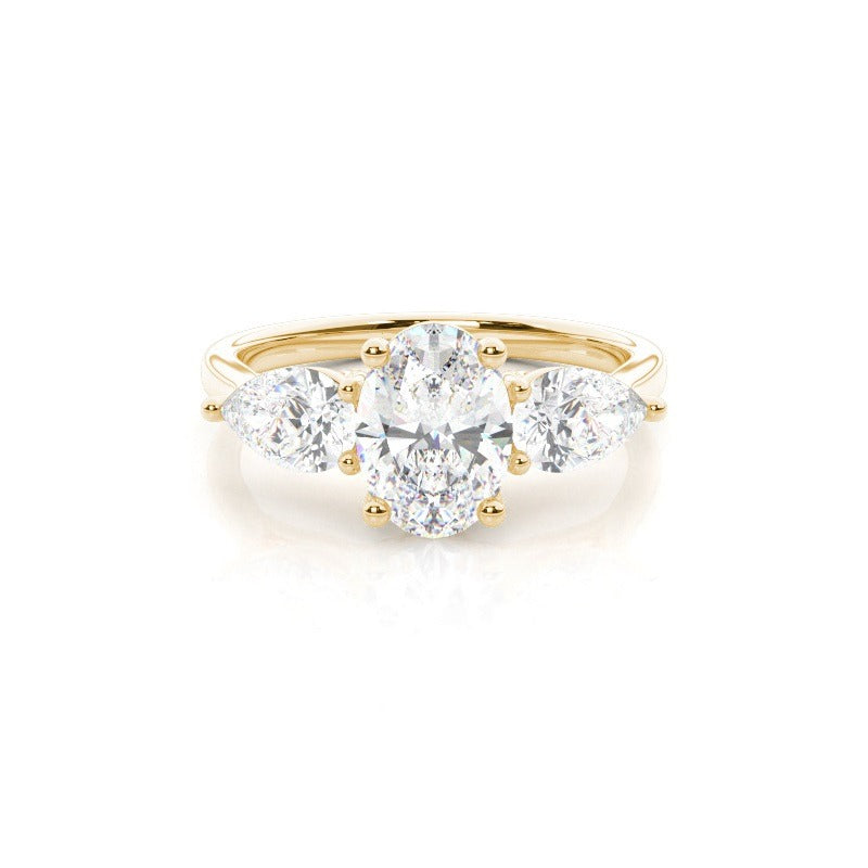 angelina - oval and pear trilogy diamond engagement ring ag & co jewellery