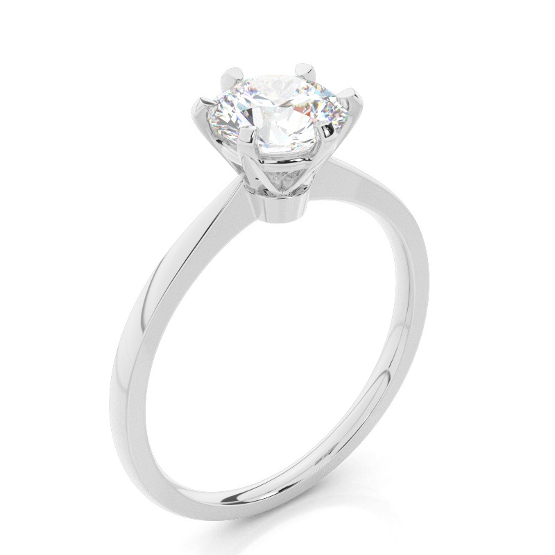 4.00 carat 6 claw round solitaire engagement ring - lab grown diamond - 14k gold ag & co jewellery