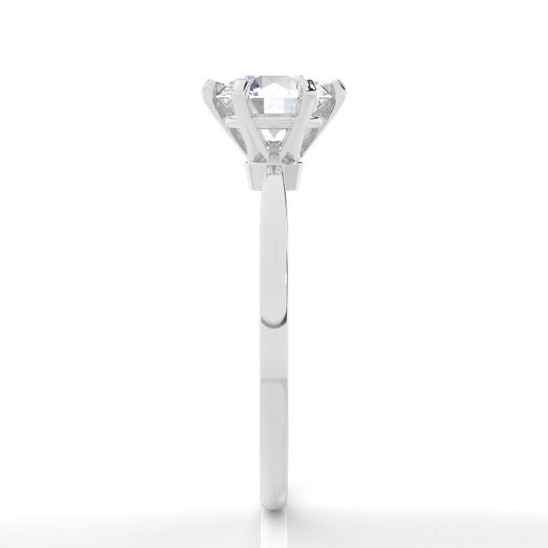 4.00 carat 6 claw round solitaire engagement ring - lab grown diamond - 14k gold ag & co jewellery