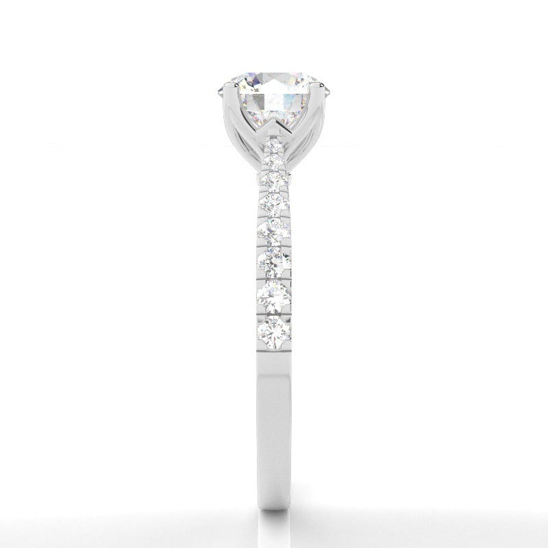 victoria - cathedral round diamond engagement ring with pavé band ag & co jewellery