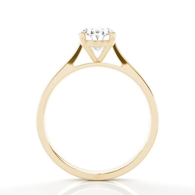 2.00 carat lab grown oval solitaire engagement ring 18k solid yellow gold - ag & co jewellery