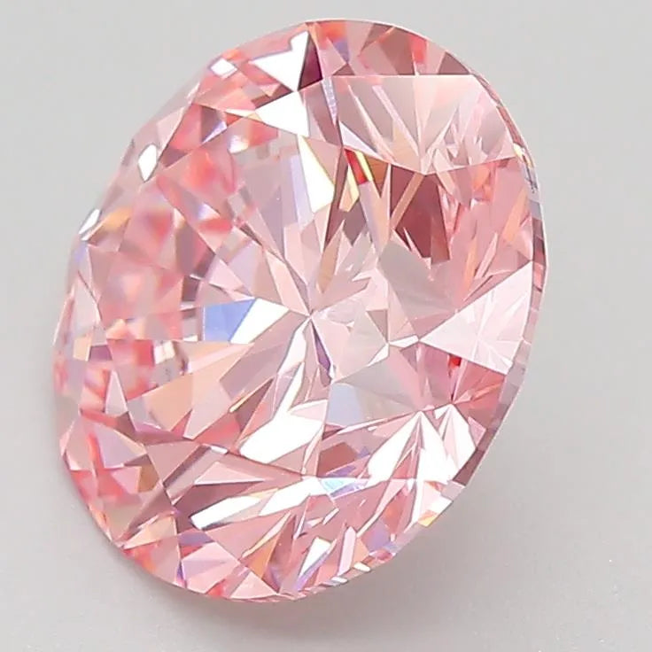 3.19ct round lab grown diamond (colour light pink, clarity vvs2, cut gd, igi certified) ag & co jewellery