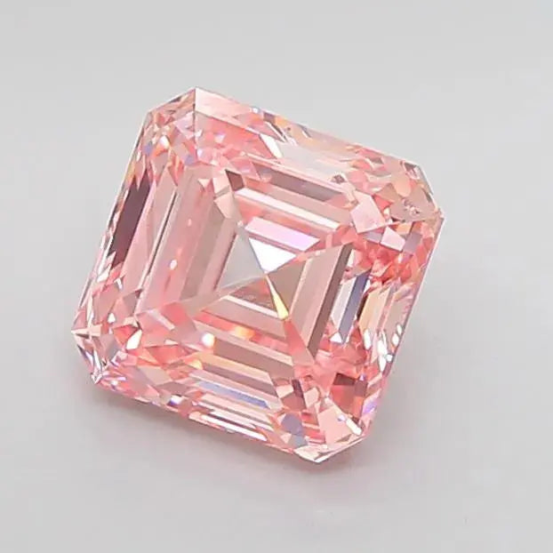 3.00ct square emerald lab grown diamond (colour fancy intense pink, clarity vs2, igi certified) - ag & co jewellery