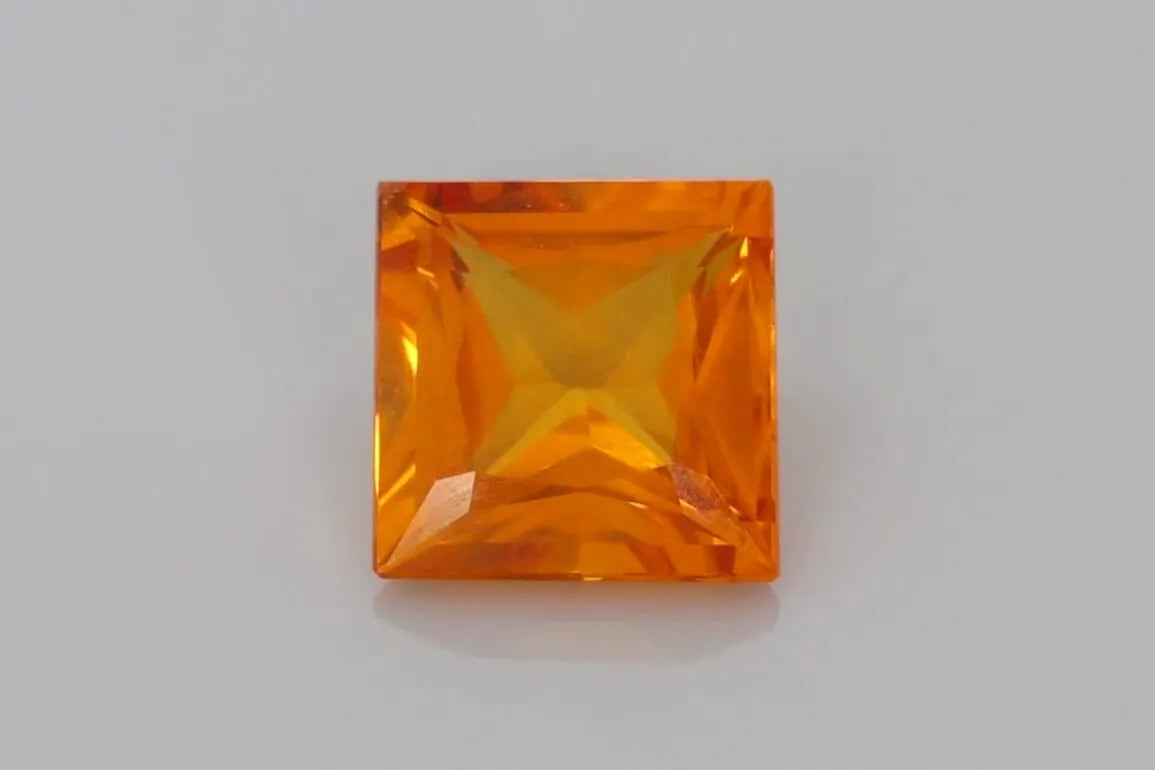 3.27ct square natural sapphire (colour orange, clarity slightly included, cut faceted) ag & co jewellery