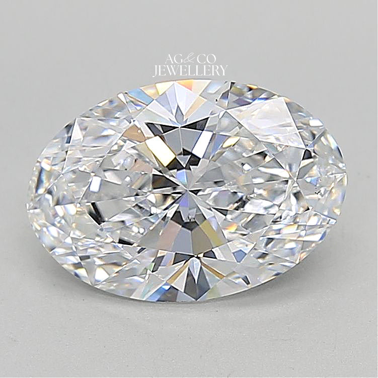 3.00ct oval lab grown diamond vvs1 d color ex ex igi certified ag & co jewellery