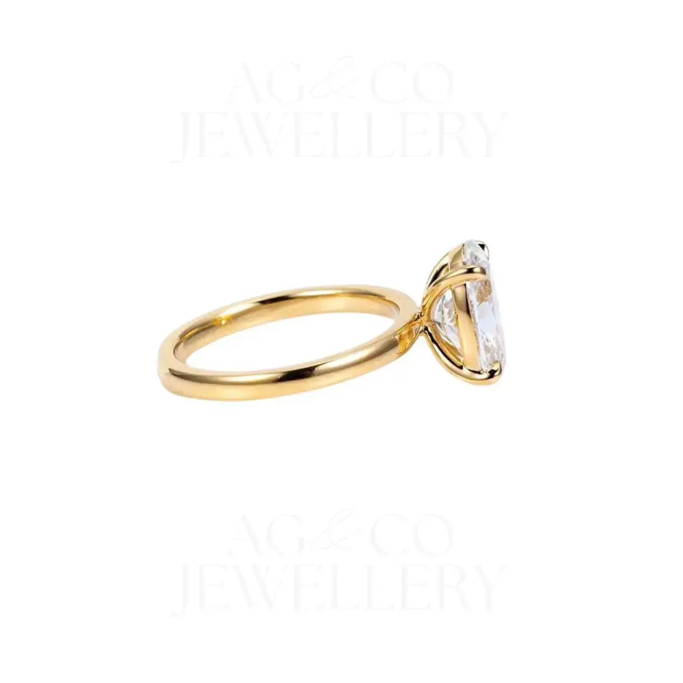 4.00ct oval lab grown diamond solitaire engagement ring in 14k gold ag & co jewellery