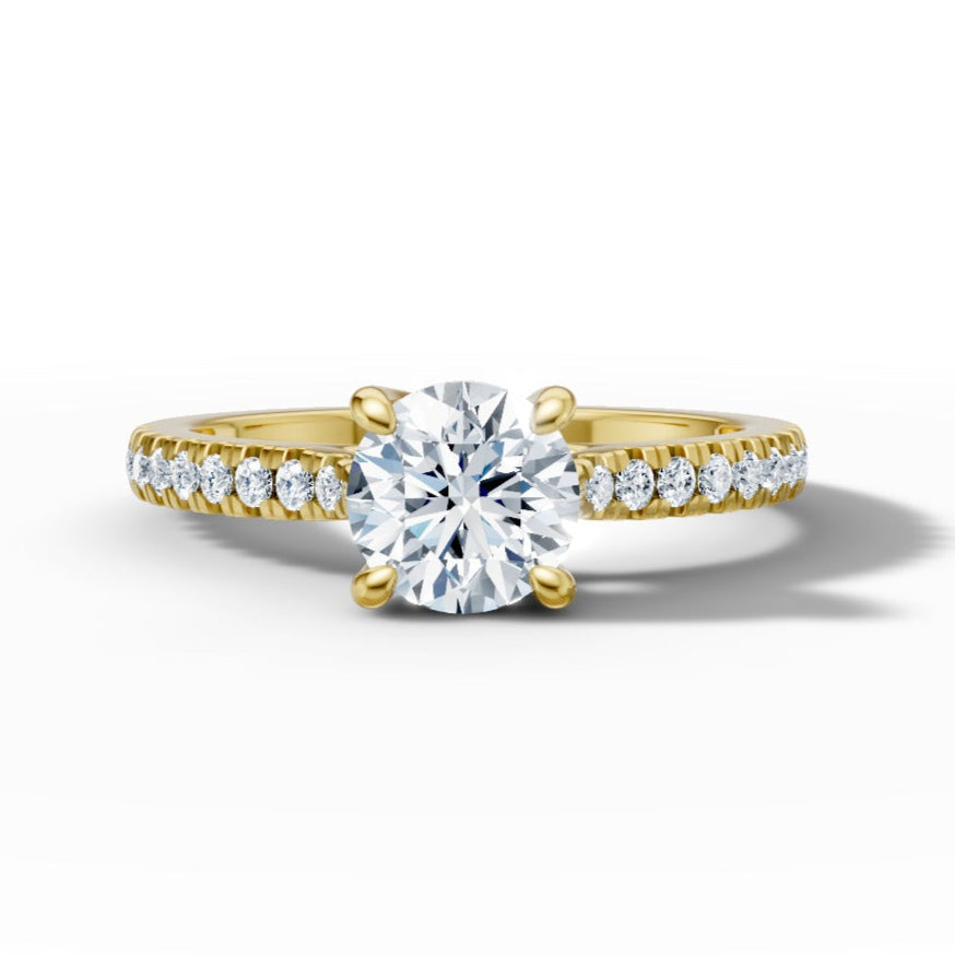 charlene - pavé band side stone engagement ring ag & co jewellery