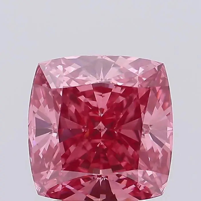 2.58ct cushion modified lab grown diamond (colour fancy vivid pink, clarity vs2, igi certified) - ag & co jewellery