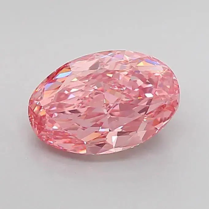 2.76ct oval lab grown diamond (colour fancy vivid pink, clarity vvs2, igi certified) - ag & co jewellery