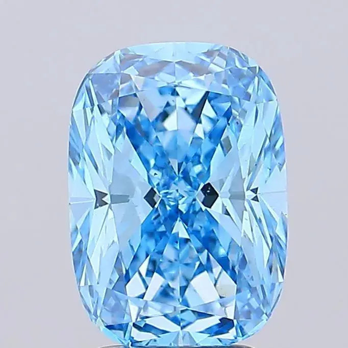 3.00ct elongated cushion modified lab grown diamond (colour fancy vivid blue, clarity vs2, igi certified) - ag & co jewellery