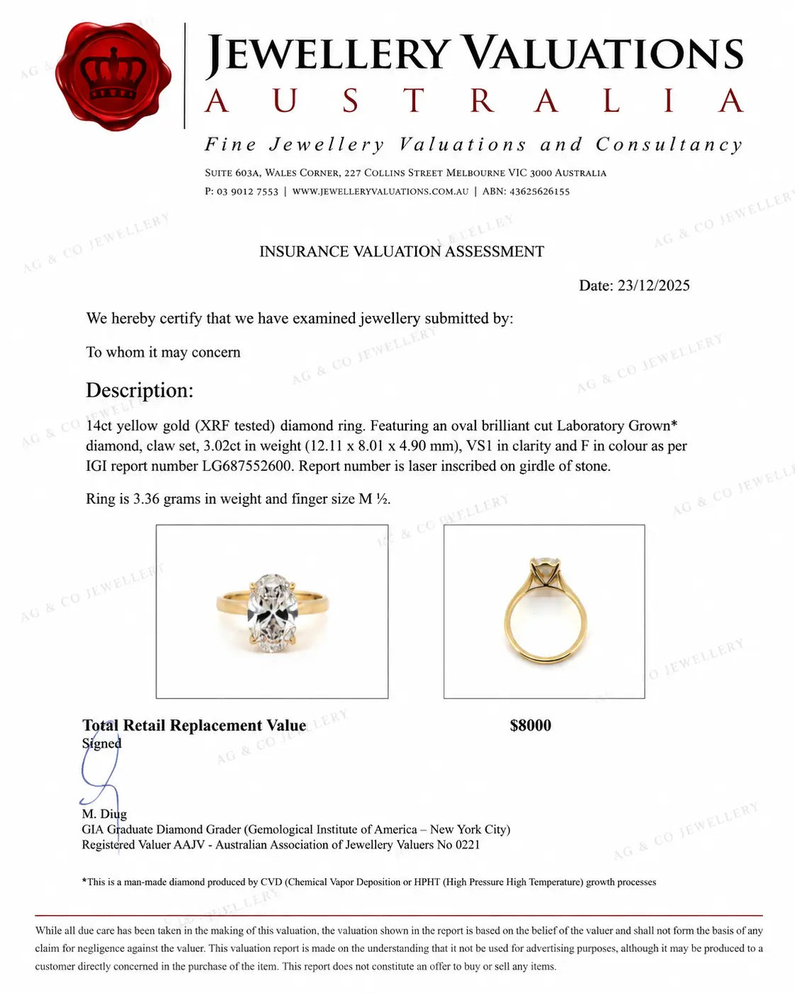 3.02ct oval cathedral solitaire engagement ring