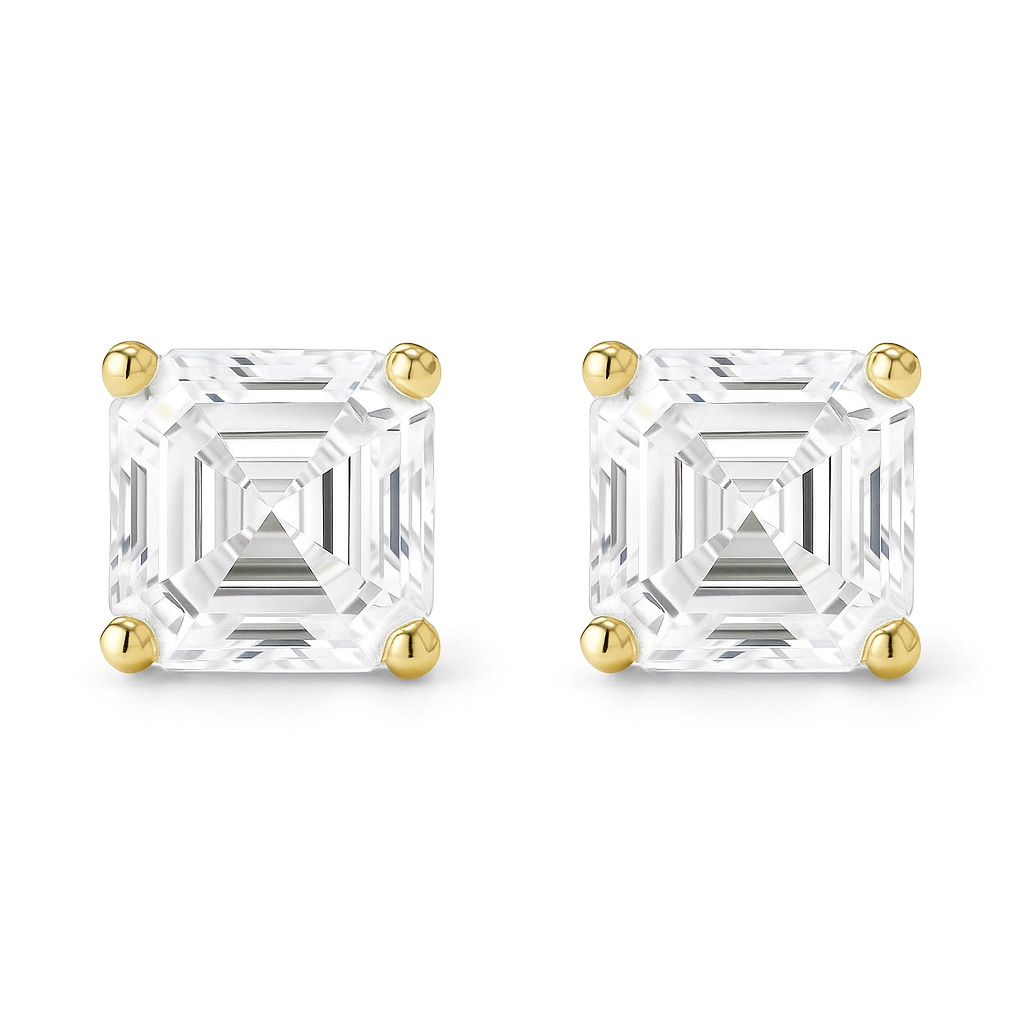 4-prong lab grown diamond stud earrings 0.50-6.00 carat diamond studs 14k solid gold igi certified ag & co jewellery