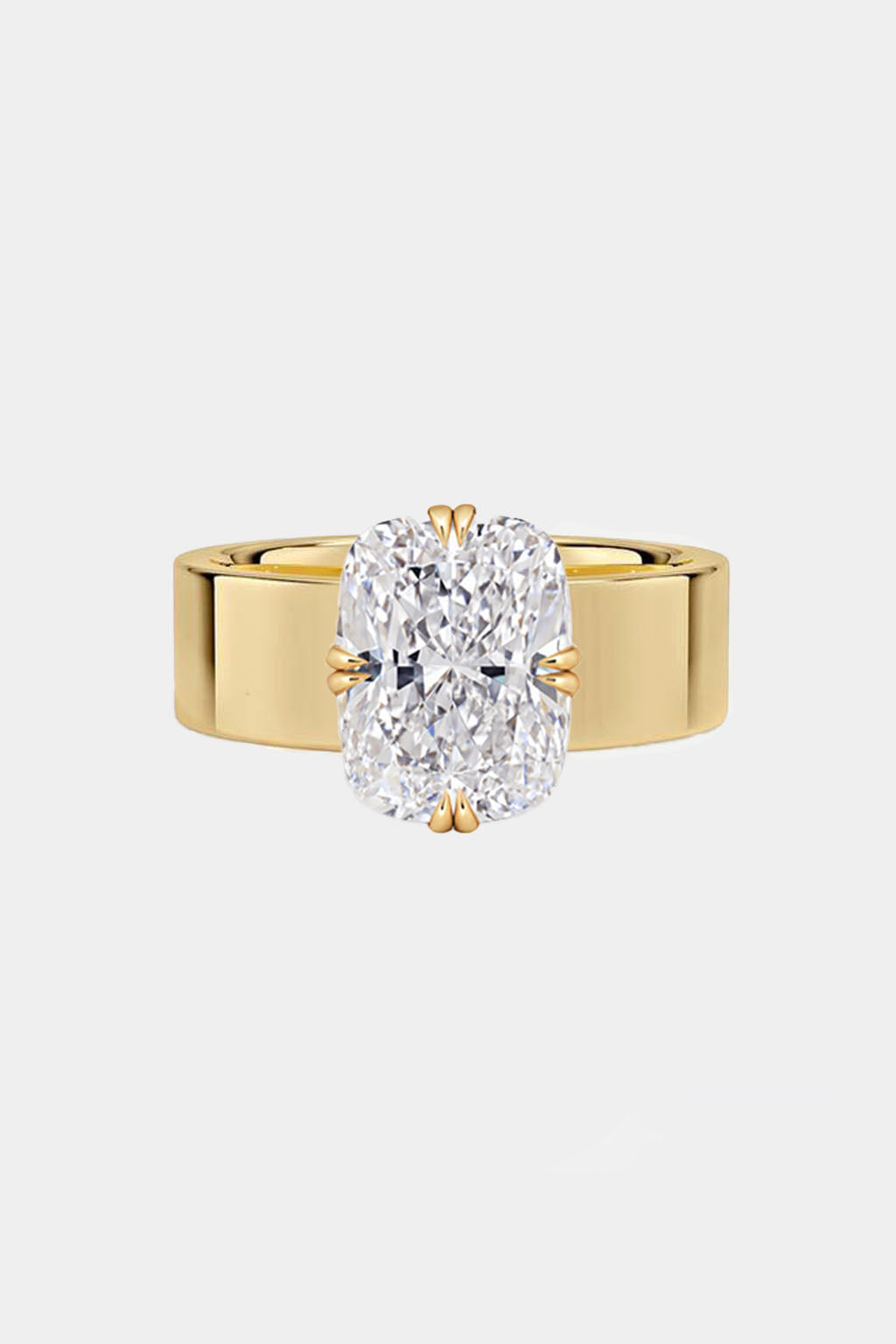 livia – cushion cut cigar band double compass prong solitaire setting ag & co jewellery