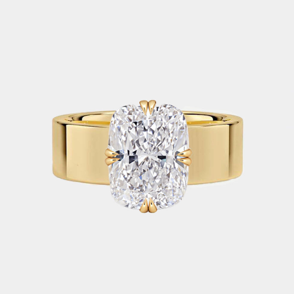 livia – cushion cut cigar band double compass prong solitaire ag & co jewellery