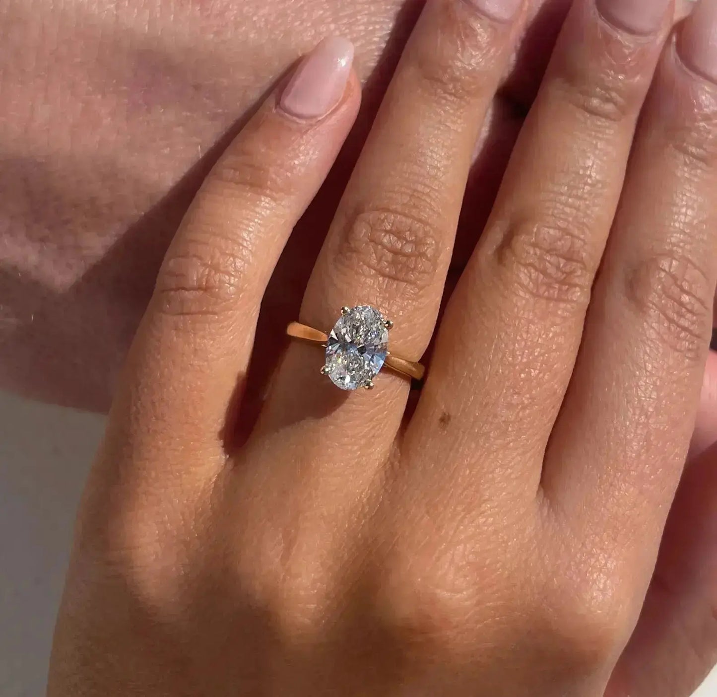 5.00ct oval solitaire lab grown diamond engagement ring 14k solid gold ag & co jewellery