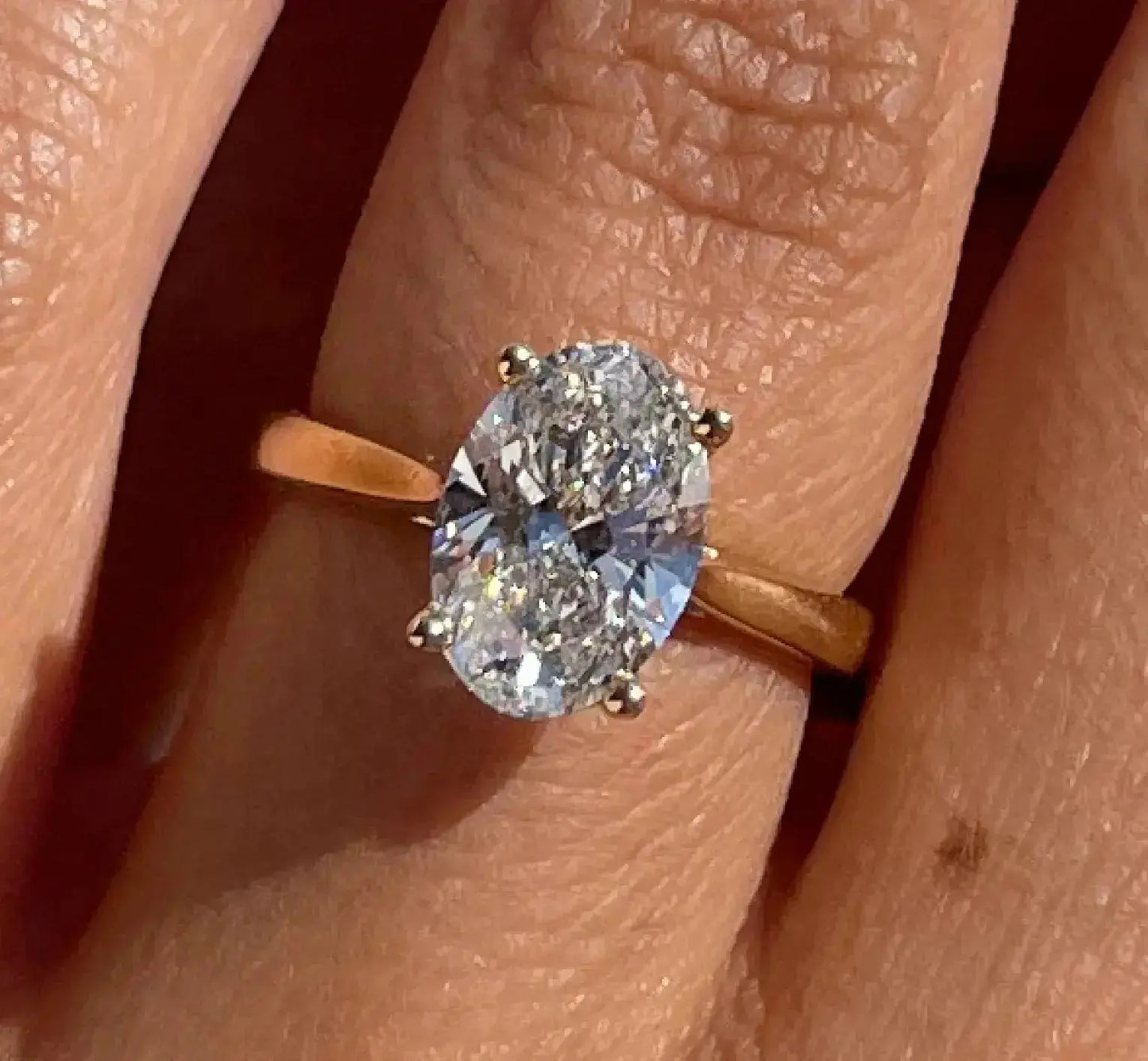 5.00ct oval solitaire lab grown diamond engagement ring 14k solid gold ag & co jewellery