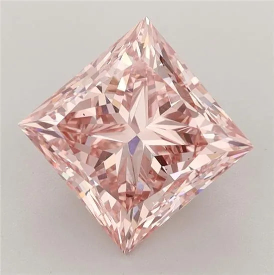 2.70ct princess lab grown diamond (colour fancy vivid pink, clarity vs1, igi certified) ag & co jewellery