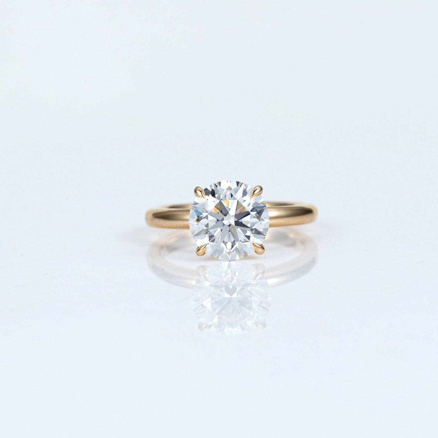 2.99ct round brilliant lab-grown diamond solitaire ring in 14k yellow gold – igi certified, f color, vs2 clarity ag & co jewellery