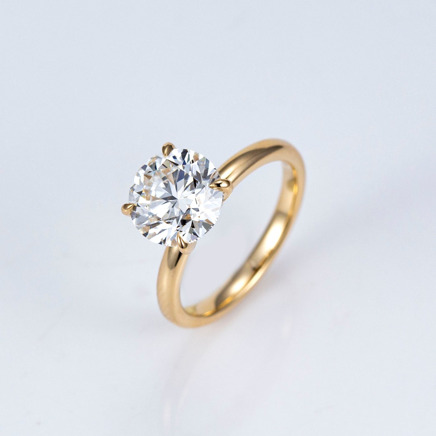 2.99ct round brilliant lab-grown diamond solitaire ring in 14k yellow gold – igi certified, f color, vs2 clarity ag & co jewellery